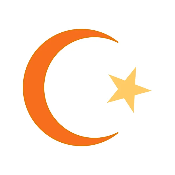 Star and crescent symbol icon. — Stock Vector