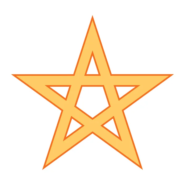 Pentagramm-Symbol auf weiß. — Stockvektor