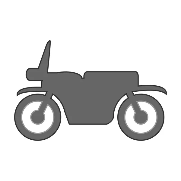 Symbol ikonu na bílém motocyklu. — Stockový vektor