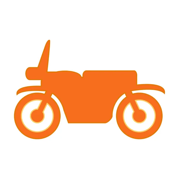 Symbol ikonu na bílém motocyklu. — Stockový vektor