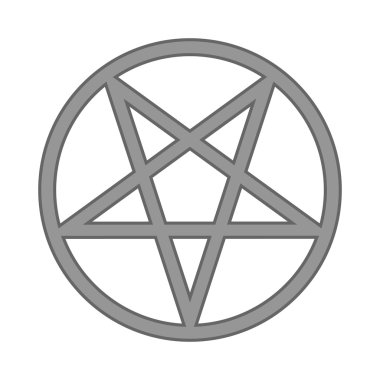 Pentagram sembol simge beyaz.