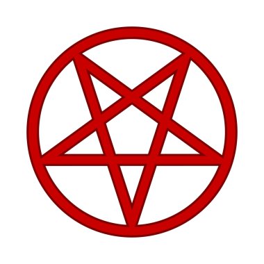 Pentagram sembol simge beyaz.