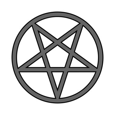 Pentagram sembol simge beyaz.