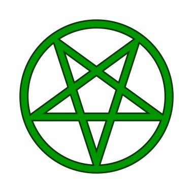 Pentagram sembol simge beyaz.