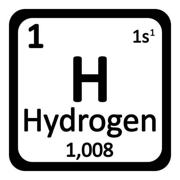 Periodiska systemet elementikon väte. — Stock vektor