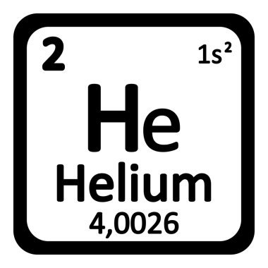 Periyodik Tablo öğesi helyum simgesi.