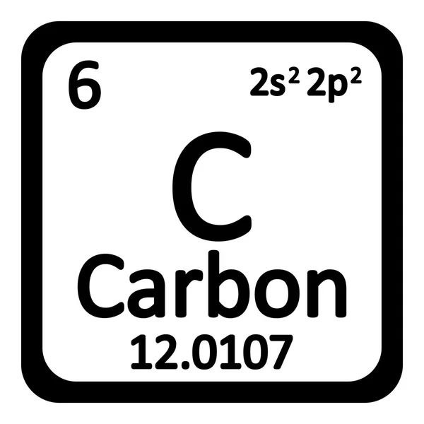 Periodická tabulka prvků uhlíku ikona. — Stockový vektor