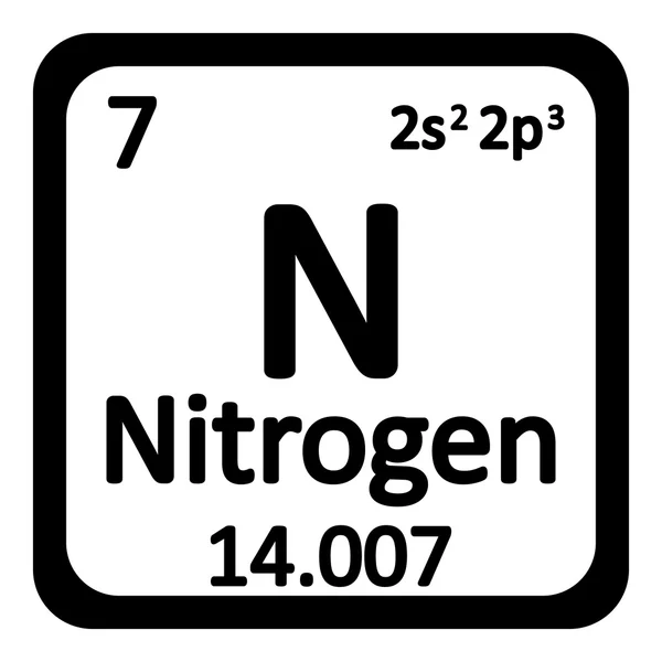 Periodic table element ikona azotu. — Wektor stockowy