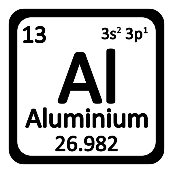 Periodic table element aluminium icon. — Stock Vector