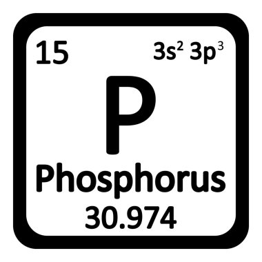 Periodic table element phosphorus icon. clipart