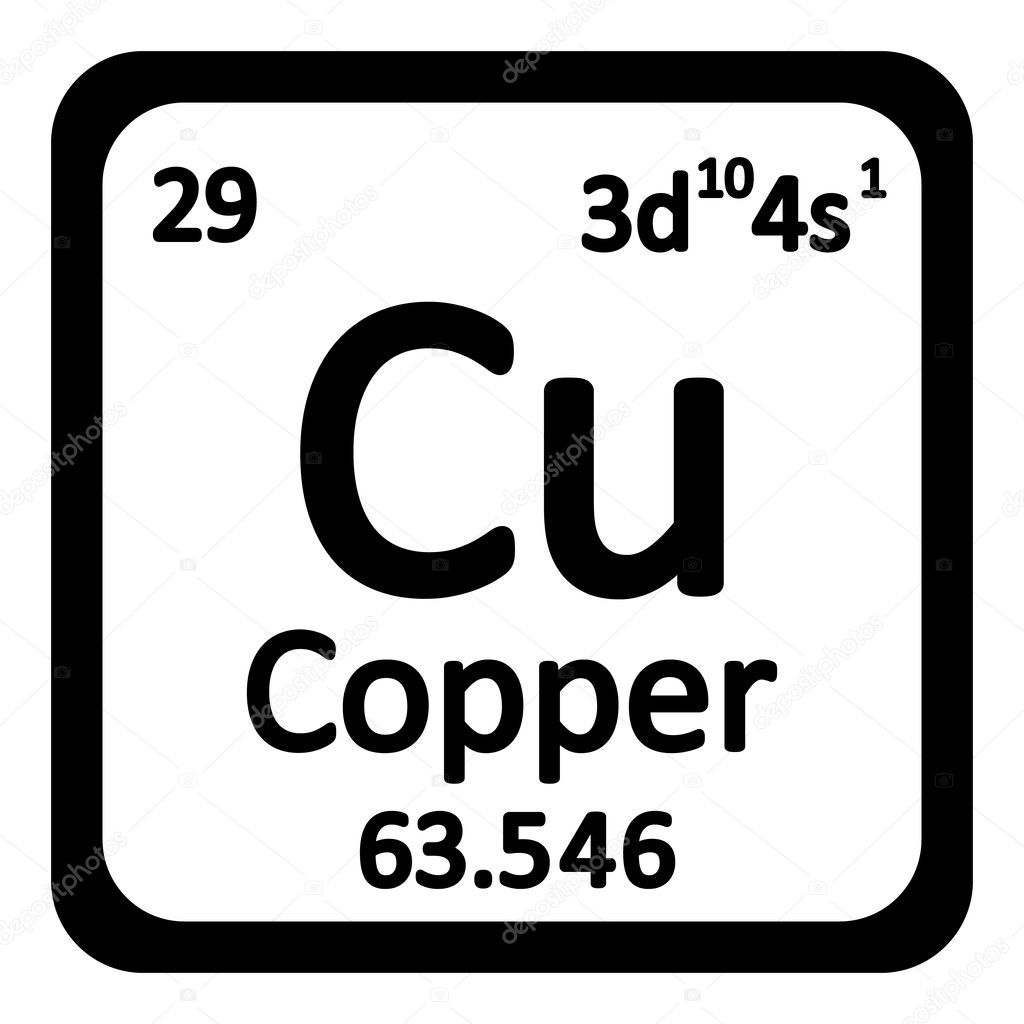 Periodic table element copper icon.