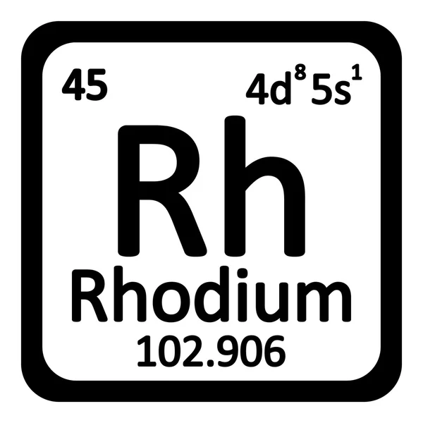 Periodiska systemet elementikon rhodium. — Stock vektor