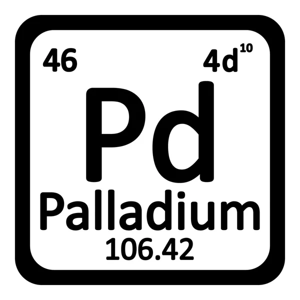 Periodic table elementu Pallad ikona. — Wektor stockowy