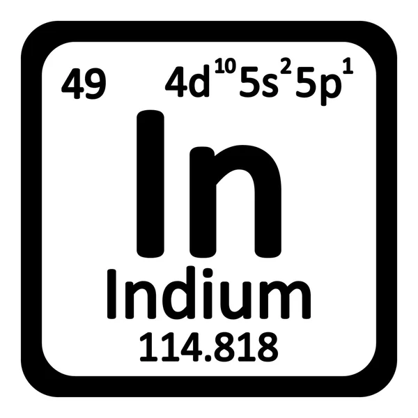 Periodic table elementu indu ikona. — Wektor stockowy