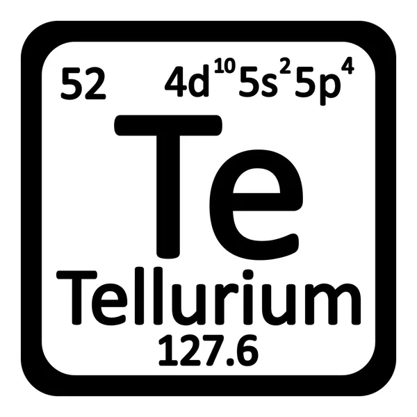 Elemento tabla periódica icono de telurio . — Archivo Imágenes Vectoriales