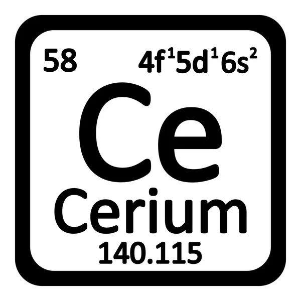 Cerium pictogram van het element van periodiek. — Stockvector