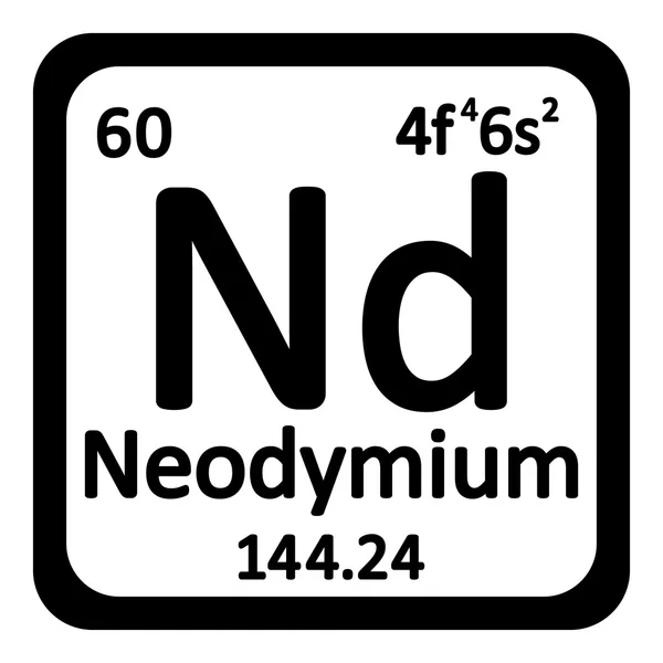 stock vector Periodic table element neodymium icon.