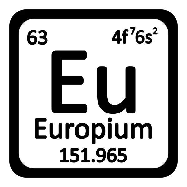 Tabela periódica elemento ícone do európio . —  Vetores de Stock