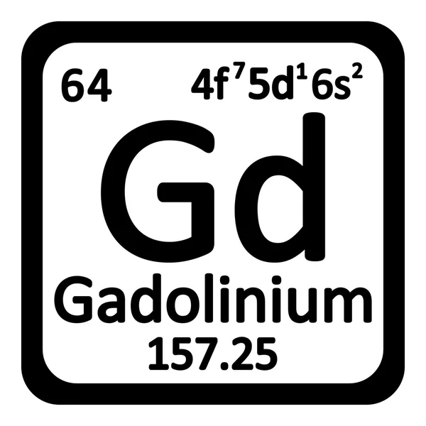 Icône gadolinium élément de table périodique . — Image vectorielle