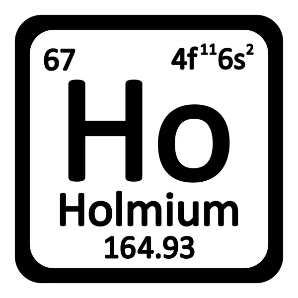 Periodická tabulka prvků holmium ikona. — Stockový vektor