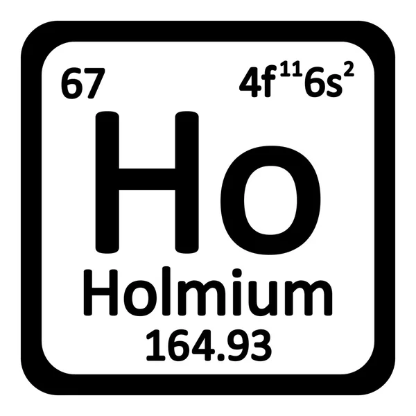 Иконка гольмия элемента периодической таблицы . — стоковый вектор