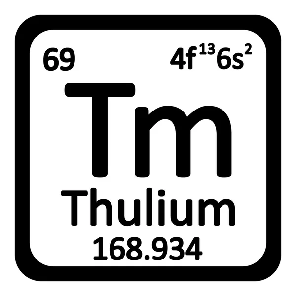 Ikon thulium tabel periodik . - Stok Vektor