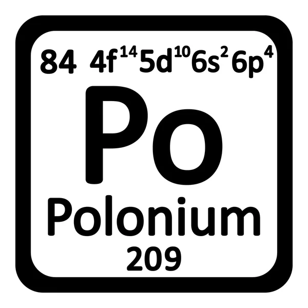 Periodic table element polonium icon. — Stock Vector