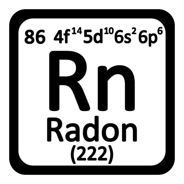 Periodiska systemet elementikon radon. — Stock vektor