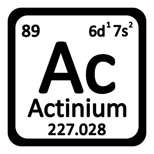 Pictogram van het periodiek element actinium. — Stockvector