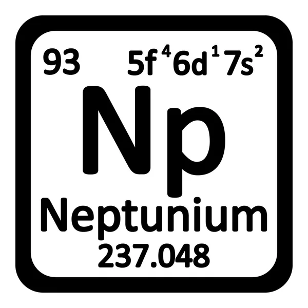 周期的なテーブルの要素ネプツニウム アイコン. — ストックベクタ