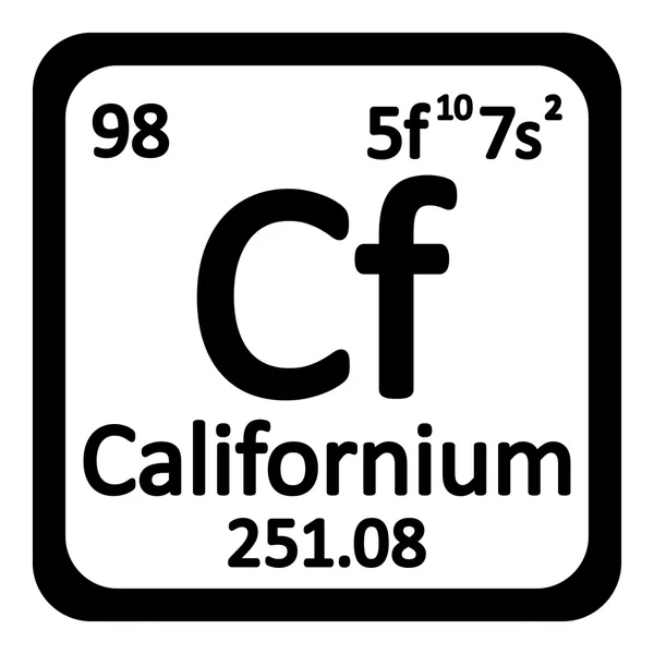 Tabela periódica elemento califórnio ícone . — Vetor de Stock