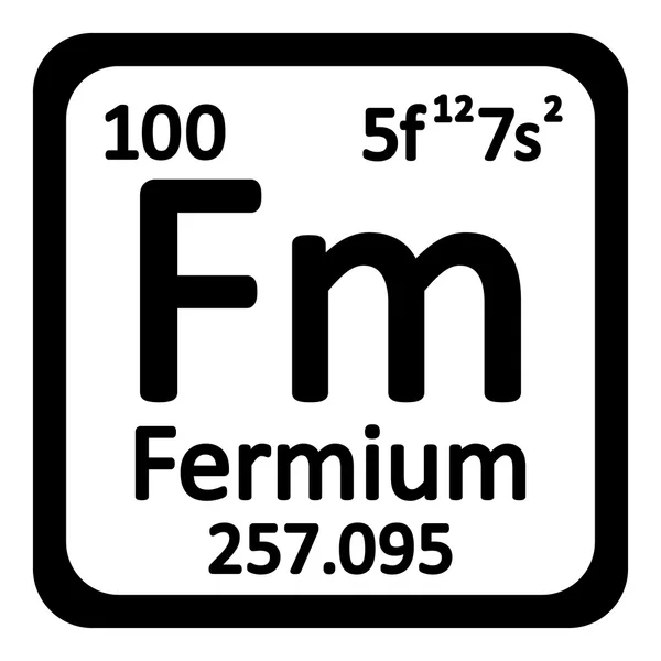 Иконка фермия элемента периодической таблицы . — стоковый вектор