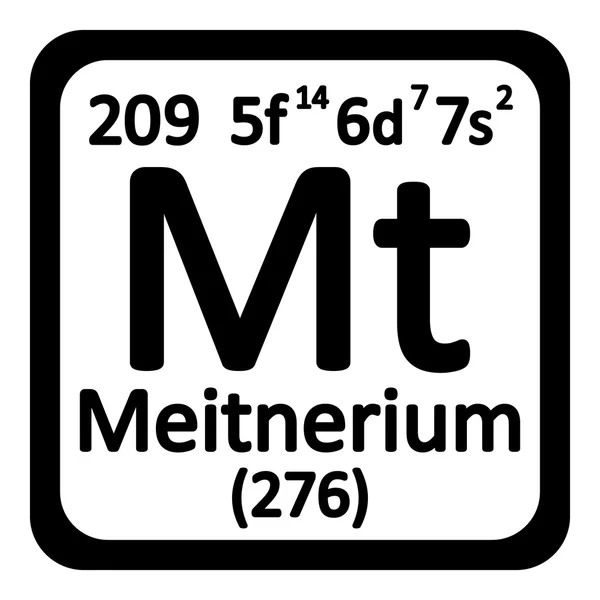Élément de tableau périodique icône meitnerium . — Image vectorielle