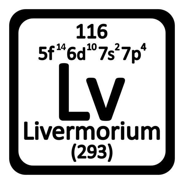 Periodická tabulka prvků livermorium ikona. — Stockový vektor