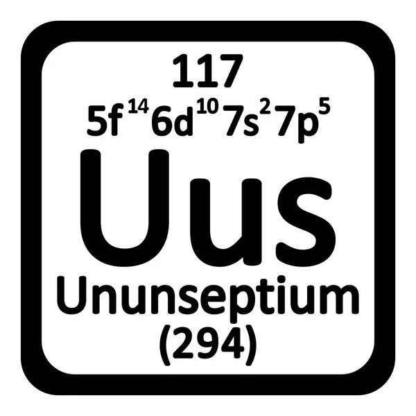 Значок элемента периодической таблицы ununseptium . — стоковый вектор