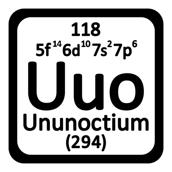 Periodensystem Element ununoctium Symbol. — Stockvektor