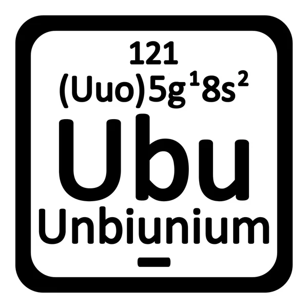 Periodensystem Element unbinilium Symbol. — Stockvektor