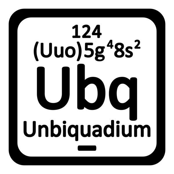 Periodensystem Element unbinilium Symbol. — Stockvektor