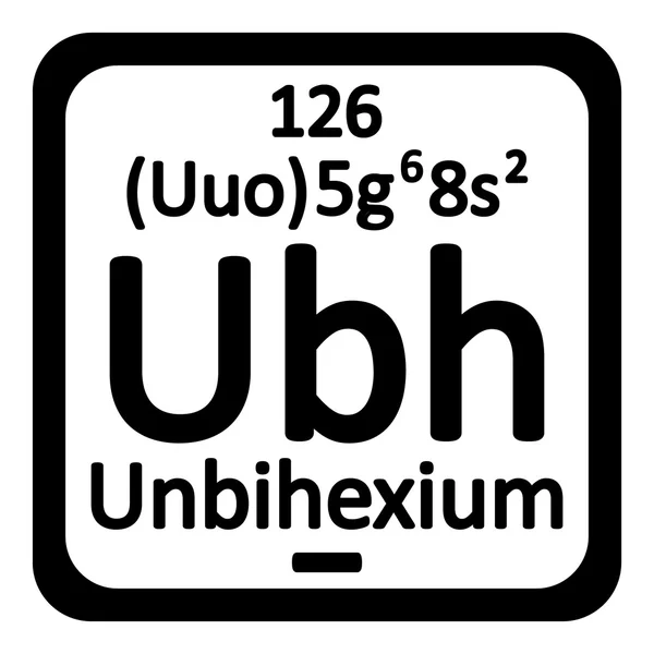 Ícone periódico do unbihexium do elemento da tabela . —  Vetores de Stock