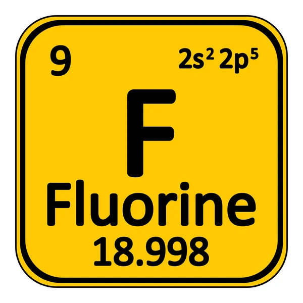 Значок фтора элемента периодической таблицы . — стоковый вектор