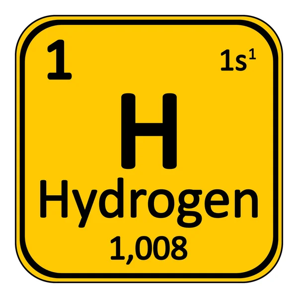 Periodická tabulka prvků vodík ikona. — Stockový vektor