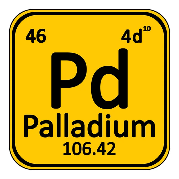 Periódusos elem Palládium ikon. — Stock Vector