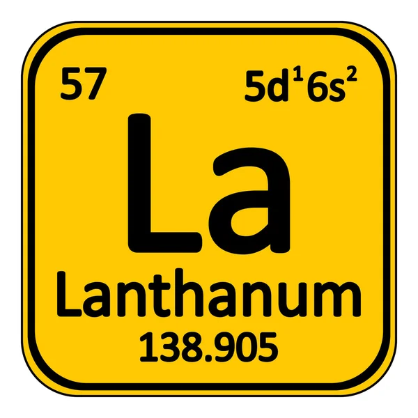Elemento tavola periodica icona lantanio . — Vettoriale Stock