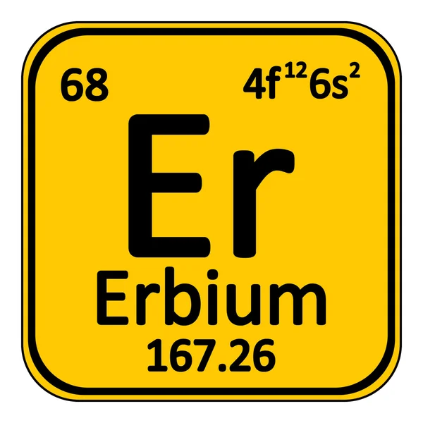 Ícone de erbium de elemento de tabela periódica . —  Vetores de Stock