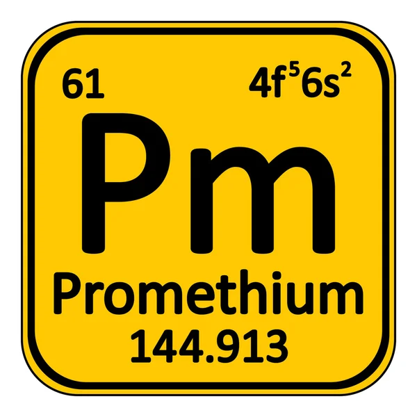 Elemento tabla periódica icono de prometio . — Archivo Imágenes Vectoriales