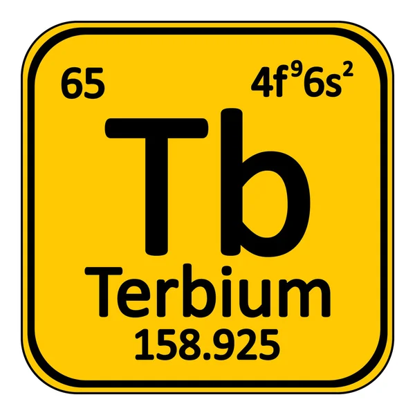 Ikon terbium tabel periodik . - Stok Vektor