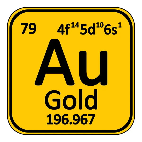Periodic table element gold icon. — Stock Vector