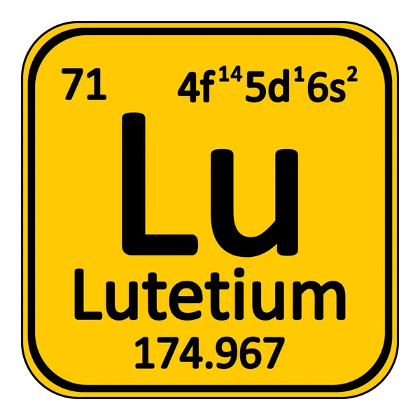 Elemento tabla periódica icono de lutecio . — Vector de stock
