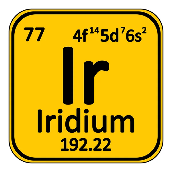 Periodiska systemet elementikon iridium. — Stock vektor