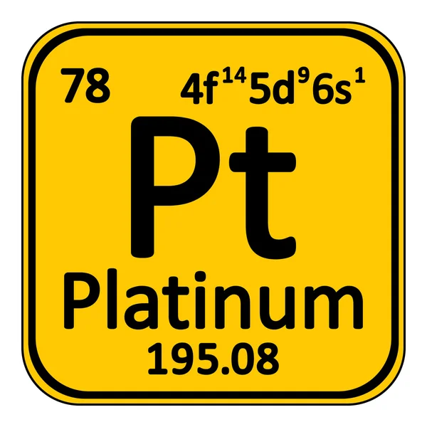 De pictogram van het element platina van de periodieke tabel. — Stockvector